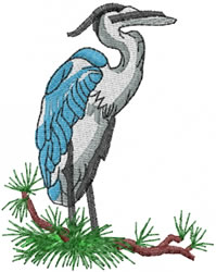 BLUE HERON Embroidery Design | EmbroideryDesigns.com