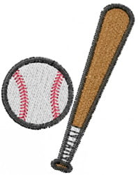 Baseball And Bat Embroidery Design | EmbroideryDesigns.com