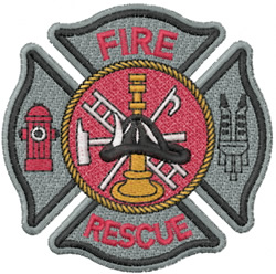 Fire Rescue Logo Embroidery Design | EmbroideryDesigns.com