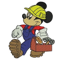 Construction Worker Mickey Mouse Embroidery Design | EmbroideryDesigns.com