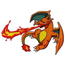 Fire-Breathing Dragon Embroidery Design | EmbroideryDesigns.com