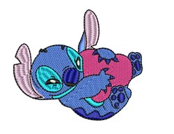 Stitch Hugging Heart Embroidery Design | EmbroideryDesigns.com