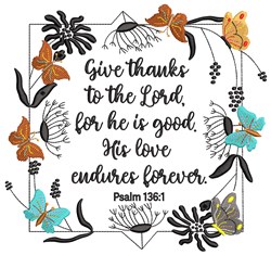 Give Thanks Embroidery Design | EmbroideryDesigns.com