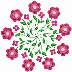 Flower Circle Embroidery Design | EmbroideryDesigns.com