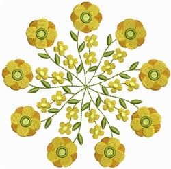 Yellow Flowers Embroidery Design | EmbroideryDesigns.com