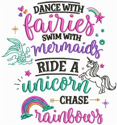 Unicorn And Rainbows Embroidery Design | EmbroideryDesigns.com