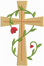 Cross & Vine Embroidery Design | EmbroideryDesigns.com