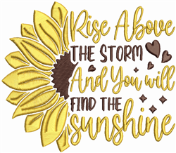 Rise Above The Storm Embroidery Design | EmbroideryDesigns.com