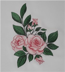 Pink Roses Embroidery Design | EmbroideryDesigns.com