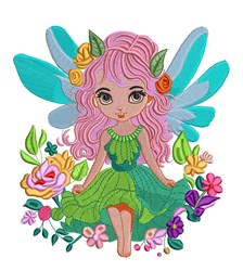 Flower Fairy Embroidery Design | EmbroideryDesigns.com