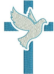 Cross With Dove Embroidery Design | EmbroideryDesigns.com