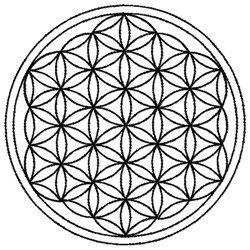 gray flower of life patch small size with variations sacred geometry  embroidery for sewing or as decoration