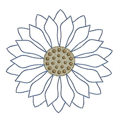 Dotted Center Sunflower Embroidery Designs Machine Embroidery Designs