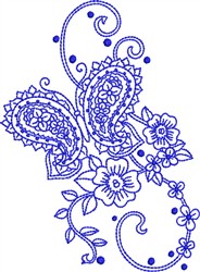Bluework paisley butterfly embroidery designs machine embroidery Bluework paisley butterfly embroidery designs machine embroidery