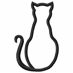 Cat silhouette applique 1 embroidery designs machine embroidery