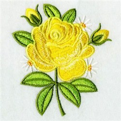 Yellow Rose Embroidery Design | EmbroideryDesigns.com