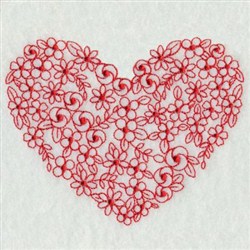 Redwork Floral Heart Embroidery Designs, Machine Embroidery Designs at ...