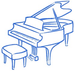 Piano Embroidery Design | EmbroideryDesigns.com