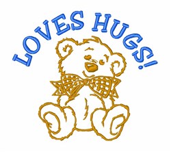 Bear Loves Hugs Embroidery Design | EmbroideryDesigns.com