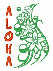 Aloha Hawaiin Floral Embroidery Design | EmbroideryDesigns.com