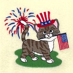 July Kitten of the Month Embroidery Design | EmbroideryDesigns.com