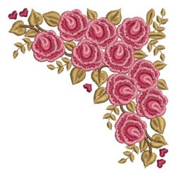 Corner Roses Embroidery Design | EmbroideryDesigns.com