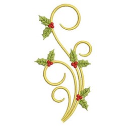 Heirloom Christmas Holly Embroidery Design 