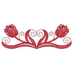 Art Deco Tulip Border Embroidery Design | EmbroideryDesigns.com