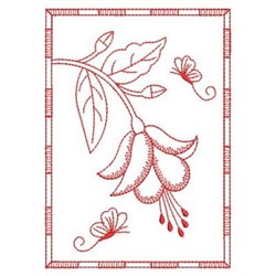 Redwork Fuchsia Embroidery Design | EmbroideryDesigns.com
