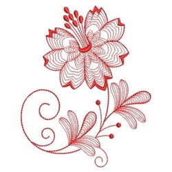 Redwork Rippled Flowers Embroidery Design Pack By Sweet Heirloom 