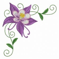 Columbine Flower Embroidery Design 