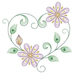 Flower Heart Embroidery Design | EmbroideryDesigns.com