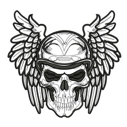 Biker Angel Embroidery Design | EmbroideryDesigns.com