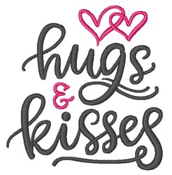 Hugs & Kisses Embroidery Design | EmbroideryDesigns.com