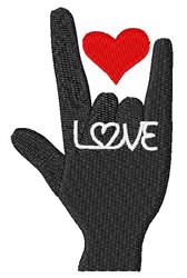 Love ASL Sign Embroidery Design | EmbroideryDesigns.com