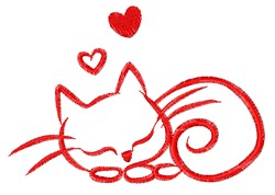 Cat Nap Embroidery Design | EmbroideryDesigns.com