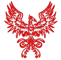 Phoenix Rising Outline Embroidery Design | EmbroideryDesigns.com