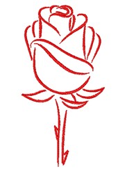 Red Rose Bud Outline Embroidery Design | EmbroideryDesigns.com