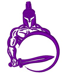 Spartan Outline Mascot Embroidery Design | EmbroideryDesigns.com