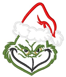 Grinch Head Embroidery Design | EmbroideryDesigns.com