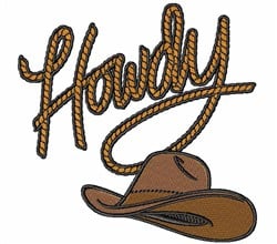 Howdy Cowboy Hat Embroidery Design | EmbroideryDesigns.com