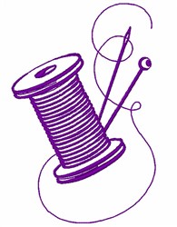 Spool Of Thread Outline Embroidery Design | EmbroideryDesigns.com