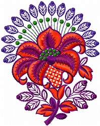 Kali Flower & Feathers Embroidery Design | EmbroideryDesigns.com