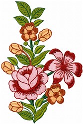 Decorative Floral Spray Embroidery Design | EmbroideryDesigns.com