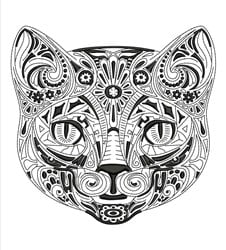 Floral Cat Embroidery Design | EmbroideryDesigns.com