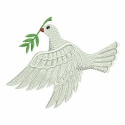 Dove with Olive Branch Embroidery Design | EmbroideryDesigns.com