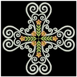 Floral Cross Design Embroidery Design | EmbroideryDesigns.com