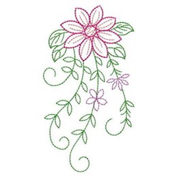Flower Tendrils Embroidery Design | EmbroideryDesigns.com