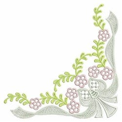 Floral Corner Embroidery Design 