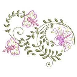 Jacobean Blossoms Embroidery Design | EmbroideryDesigns.com